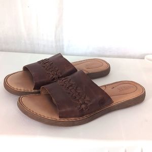 Born St Francis Brown Leather Slide Sandal Size 6
